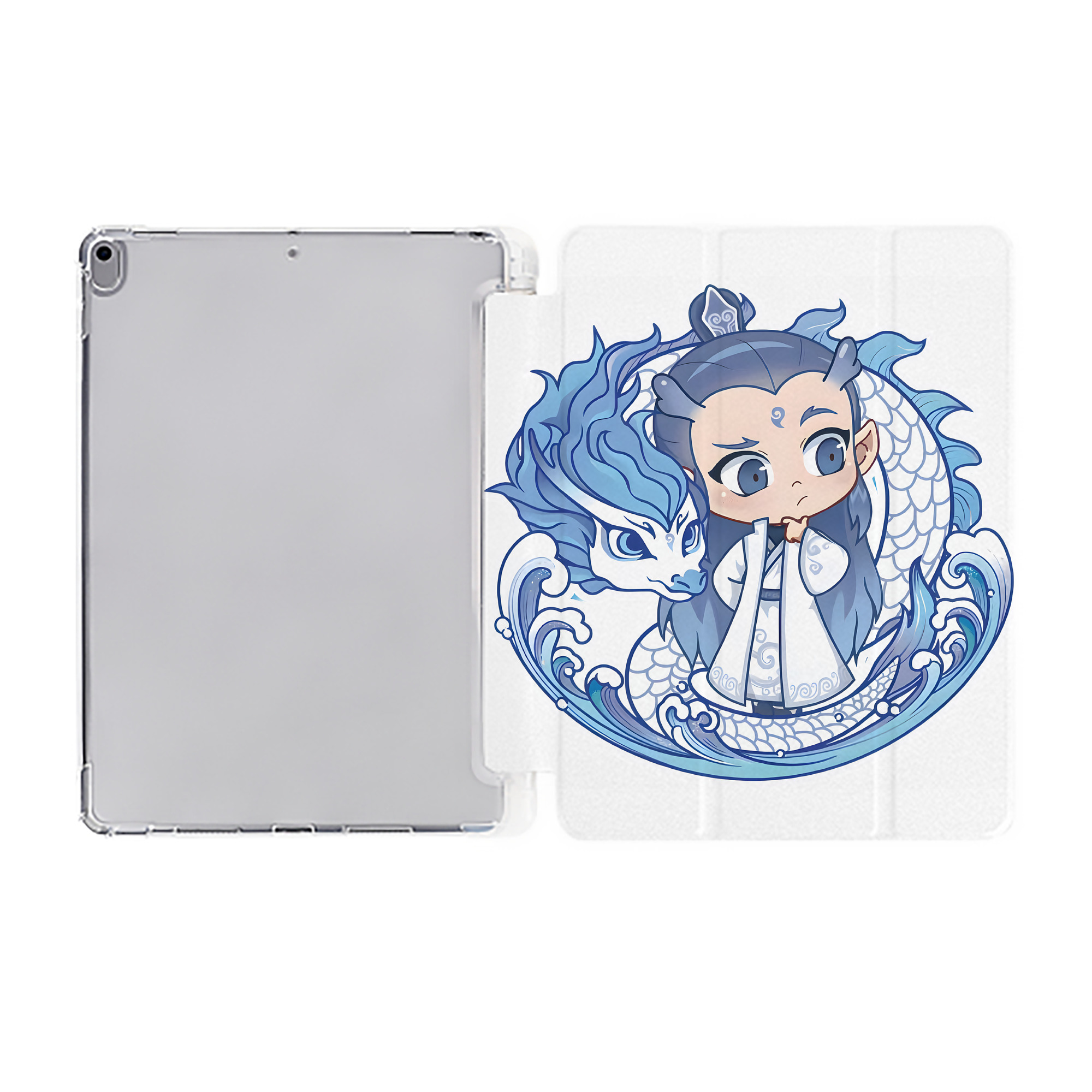 （画像用） Ne Zha 2 ナタ 魔童の大暴れ IPad ケース ペン収納付き 三つ折りスタンド PUレザー×シリコン 対応機種9.5/10.5/10.9インチ